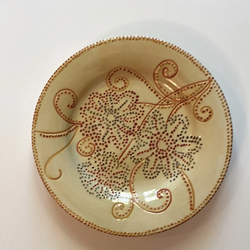 Pier 1 Floral Dot Pattern Replacement Salad Plate